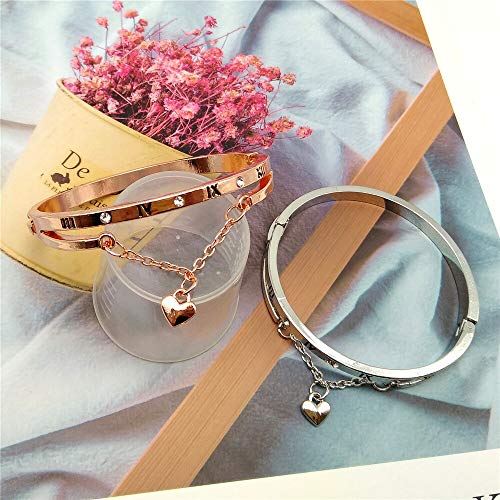 Pulsera Diseño Oro Rosa con Puño Abierto Pulseras De Titanio Brazaletes Pulsera De Joyería para Mujer Regalo De Pareja   Joyas B1119-S