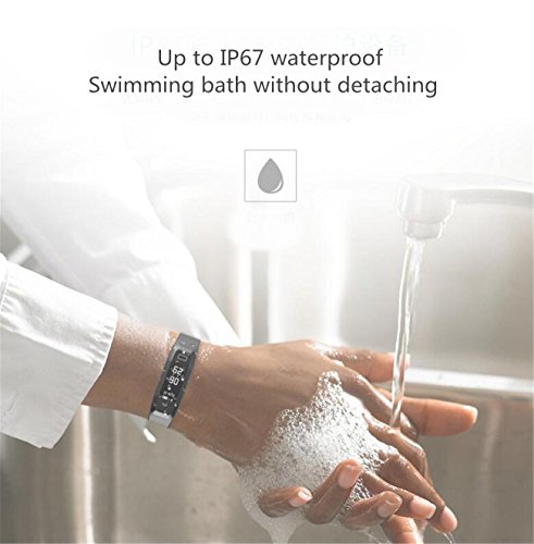 Pulsera Inteligente ® G15 información de pulsera inteligente llamada tasa de monitor de oxígeno a la presión recordatorio empuje rechazar reloj del movimiento del podómetro , black