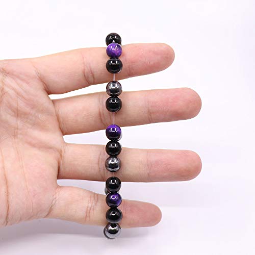 Pulsera Triple Protección Ojo de Tigre Cuentas de Hematita y Obsidiana Negra por UEUC