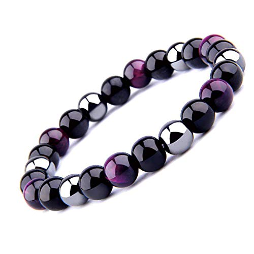 Pulsera Triple Protección Ojo de Tigre Cuentas de Hematita y Obsidiana Negra por UEUC