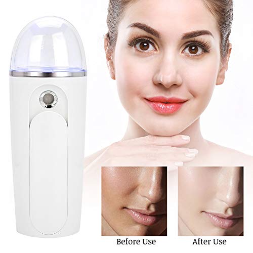 Pulverizador hidratante facial, USB recargable de mano Portátil Pulverizador de cuidado facial nano Pulverizador de hidratación Blanco para pintura hidratante profunda 20 ml