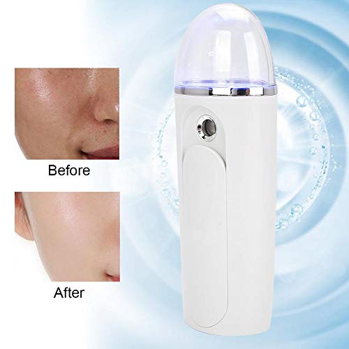Pulverizador hidratante facial, USB recargable de mano Portátil Pulverizador de cuidado facial nano Pulverizador de hidratación Blanco para pintura hidratante profunda 20 ml