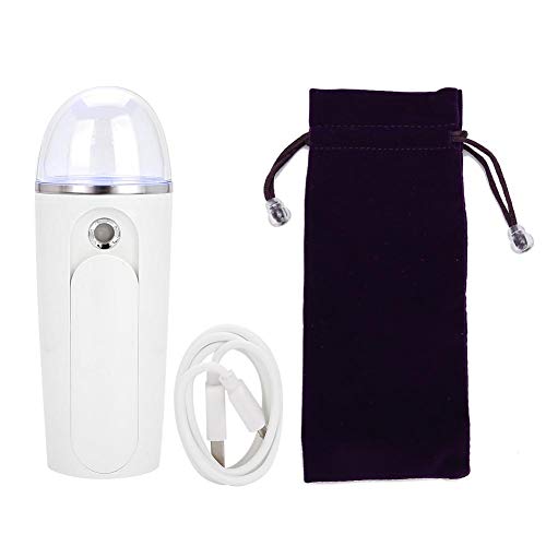 Pulverizador hidratante facial, USB recargable de mano Portátil Pulverizador de cuidado facial nano Pulverizador de hidratación Blanco para pintura hidratante profunda 20 ml