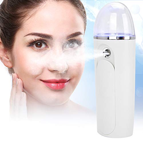 Pulverizador hidratante facial, USB recargable de mano Portátil Pulverizador de cuidado facial nano Pulverizador de hidratación Blanco para pintura hidratante profunda 20 ml