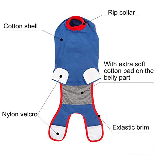 Pup-Town Traje de recuperación para mascotas, perros, gatos después de la cirugía, vendajes alternativos E-Collars, anti-lamer para postoperatorio