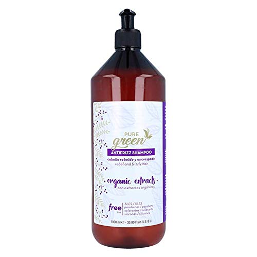 Pure Green Champú Natural Hidradante Para Cabello Encrespado Y Rebelde Sin Sulfatos Ni Parabenos Ni Siliconas 1000Ml 1000 ml