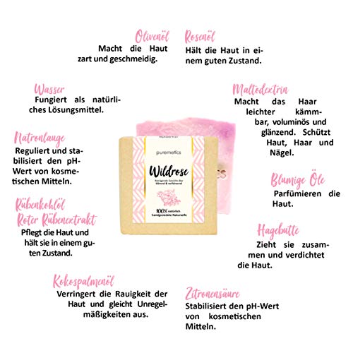 puremetics Zero Waste Paquete de prueba, 6 jabones minis + caja de viaje gratis, 100 % natural, vegano y libre de plástico,·jabón natural sin plástico, gel de ducha sólido, champú, cuidado facial