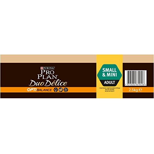 PURINA Pro Plan Duo Délice Comida Seco para Perro Adulto Pequeño, Sabor Pollo con Arroz - 2.5 Kg
