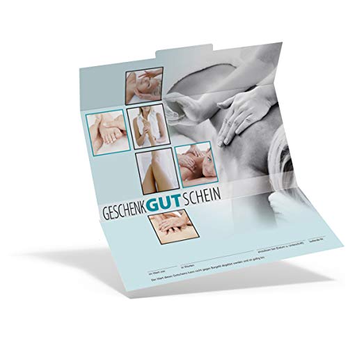 Pythagoras MA847 - Cupón de regalo para estudios de masaje y consultas de fisioterapia con gran campo para sellos de empresa