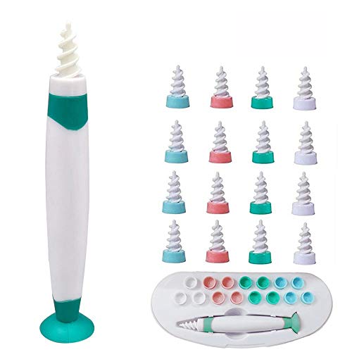 Q-Grips Limpia Oídos, kit limpiador para oídos, Limpiador de Cera de Oídos con Punta Suave en Espiral y 16 Puntas Remplazables de Silicona lavables Para la Higiene, Apto Para todas las Familias(verde)