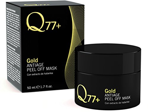 Q77+ GOLD PEEL OFF MASK | MASCARILLA FACIAL REAFIRMANTE con Ácido Hialurónico | Mascarilla Facial con Oro 24K | Mascarilla para Cara Antiarrugas | Tratamiento Facial Antienvejecimiento | 50 ml.