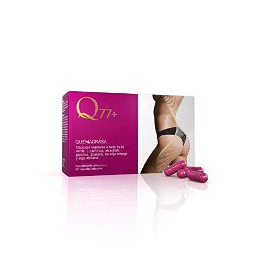 Q77+ QUEMAGRASAS | Comprimidos Quema Grasas | Pastillas para Adelgazar | Fat Burner | Apto Vegetarianos | Con L-Carnitina, Te Verde, Alcachofa y Garcinina Camboia | 60 cápsulas