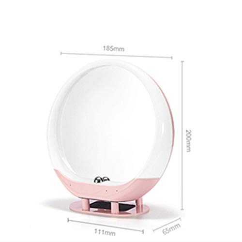 QAIYXM Bluetooth Espejo De Maquillaje, Locutor De Múltiples Funciones con El Micrófono, Una Función De Espejo De La Luz, Incluyendo 4 Modos De Reproducción Noche La Luz del Altavoz (Rosa),Amarillo