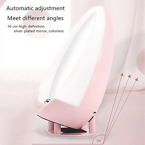 QAIYXM Bluetooth Espejo De Maquillaje, Locutor De Múltiples Funciones con El Micrófono, Una Función De Espejo De La Luz, Incluyendo 4 Modos De Reproducción Noche La Luz del Altavoz (Rosa),Amarillo