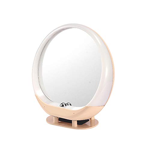 QAIYXM Bluetooth Espejo De Maquillaje, Locutor De Múltiples Funciones con El Micrófono, Una Función De Espejo De La Luz, Incluyendo 4 Modos De Reproducción Noche La Luz del Altavoz (Rosa),Amarillo