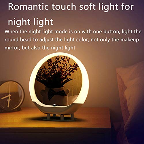 QAIYXM Bluetooth Espejo De Maquillaje, Locutor De Múltiples Funciones con El Micrófono, Una Función De Espejo De La Luz, Incluyendo 4 Modos De Reproducción Noche La Luz del Altavoz (Rosa),Amarillo