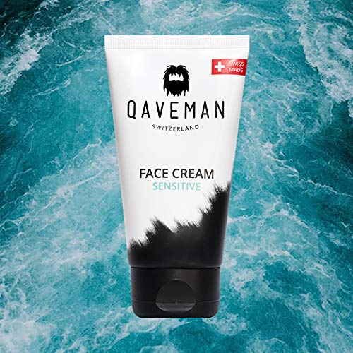 Qaveman Sensitive Moisturising Face Cream. Natural, Simple Moisturiser For Mens Skincare 1 x 75 ml