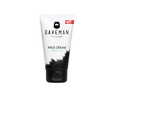 Qaveman Sensitive Moisturising Face Cream. Natural, Simple Moisturiser For Mens Skincare 1 x 75 ml