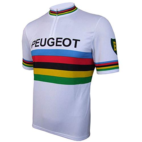 Qianliuk Hombres Retro Anti-Arrugas Ciclismo Jersey de Secado rápido Anti-Pilling Manga Corta Ciclismo Ropa Bicicleta Ropa Moutain Bike Top Camisa