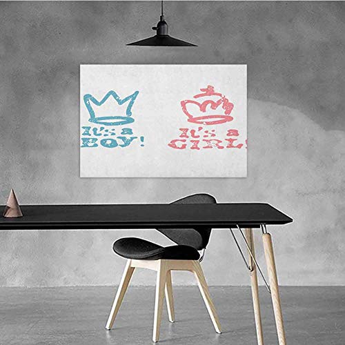 QIAOQIAOLO - Pintura al óleo para revelar género Adecuado para Regalar a niñas y niños carruaje de bebé con Aspecto de carruaje de recién Nacido, Color Rosa pálido y Azul