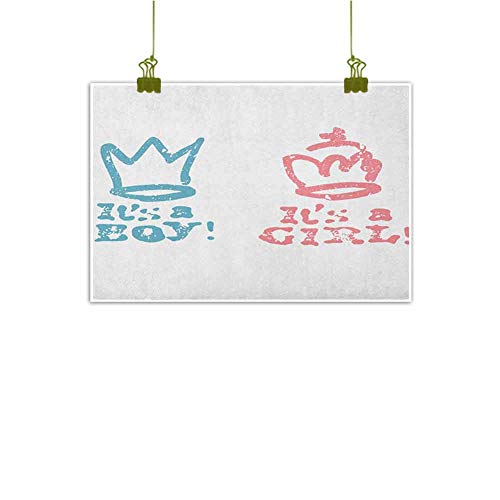 QIAOQIAOLO - Pintura al óleo para revelar género Adecuado para Regalar a niñas y niños carruaje de bebé con Aspecto de carruaje de recién Nacido, Color Rosa pálido y Azul