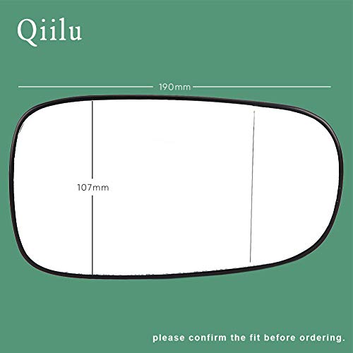 Qiilu Espejos Exteriores para Automóviles Cristal De Retrovisor Calefactable Lado izquierdo para 9-3 Estate 9-3 YS3F