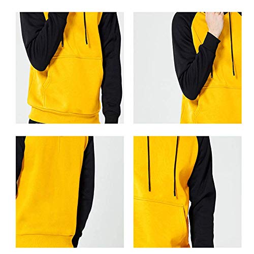 Qishi - Chaqueta con capucha para hombre de otoño e invierno, multicolor a juego Fragancia Otoño Verde Wy18 L