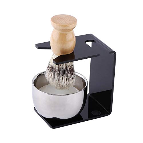 Qkiss Beard Man Care Kit con Soporte para Instrumentos de Afeitado para Hombres, Cepillo para Barba, Barba y Jabón Beard Bowl, Beard Growth Man Set Kit de Cepillo para Barba