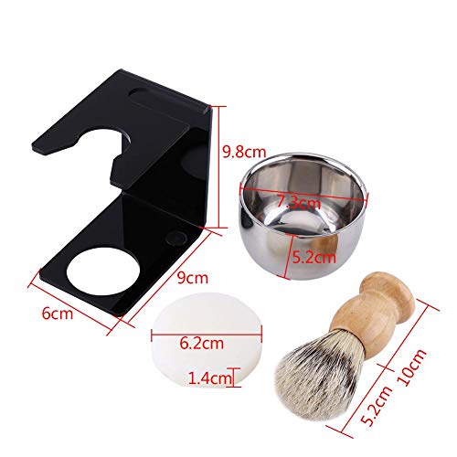 Qkiss Beard Man Care Kit con Soporte para Instrumentos de Afeitado para Hombres, Cepillo para Barba, Barba y Jabón Beard Bowl, Beard Growth Man Set Kit de Cepillo para Barba
