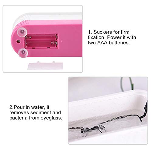 Qkiss Dispositivo de limpieza ultrasónica Dispositivo de limpieza de gafas Limpiador Dispositivo de limpieza de baño ultrasónico Limpiador casero para gafas Joyas Relojes impermeables