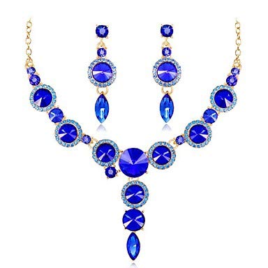 QLSchmuck Madame Zafiro Cristal Novia Vestido señora aretes de Moda Verde/Azul/Champán para la Fiesta de Bodas Maquillaje Promesa Baile, Rojo