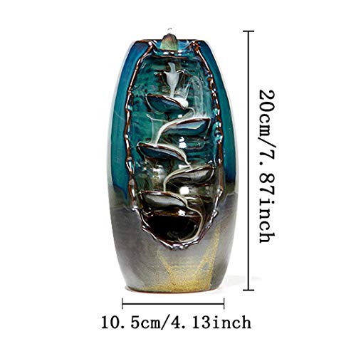 Quemador de incienso hecho a mano con reflujo de incienso, soporte para incienso, para casa, oficina, dormitorio, decoración de yoga, con 10 conos gratis y exquisita caja de regalo, el mejor regalo