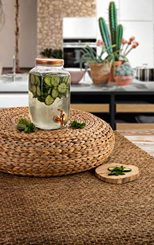 Quid Hábitat Dispensador de bebidas con grifo, Vidrio, Cobre gris, 3 Litros