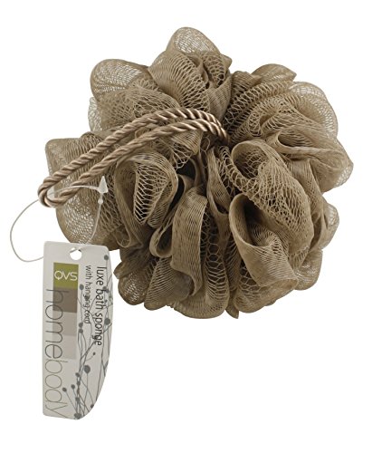 QVS - Esponja redonda para baño, color marrón