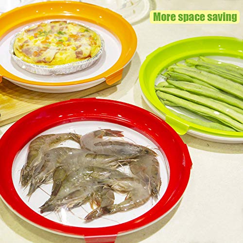 QWCZY Bandeja De Conservación De Alimentos Creativa, Bandejas De Alimentos Creativos Recipientes De Sellado Al Vacío con Tapas - Plástico Reutilizable - Libre De BPA - Refrigerador De Almacenamiento