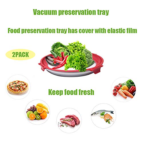 QWCZY Bandeja De Conservación De Alimentos Creativa, Bandejas De Alimentos Creativos Recipientes De Sellado Al Vacío con Tapas - Plástico Reutilizable - Libre De BPA - Refrigerador De Almacenamiento