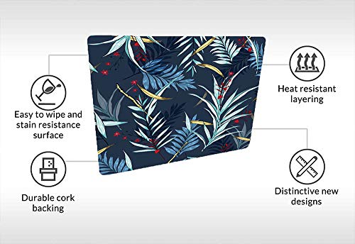 QWERDF Dark Night Hawaii Print Tischsets 6Er-Set, Hitzebeständige Tischsets Waschbare Tischsets Für Den Esstisch In Der Küche 12 X 18 Zoll