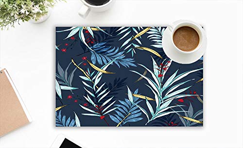 QWERDF Dark Night Hawaii Print Tischsets 6Er-Set, Hitzebeständige Tischsets Waschbare Tischsets Für Den Esstisch In Der Küche 12 X 18 Zoll