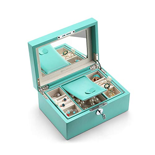 QXYAmj Caja de almacenaje De Cuero Portable de la joyería Caja de Almacenamiento del Aniversario de Boda Regalos for Las Chicas Girlfriends Amigos Cajas de Regalo de cumpleaños