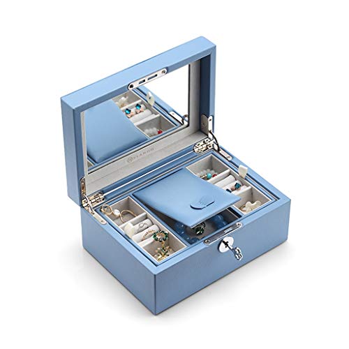 QXYAmj Caja de almacenaje De Cuero Portable de la joyería Caja de Almacenamiento del Aniversario de Boda Regalos for Las Chicas Girlfriends Amigos Cajas de Regalo de cumpleaños