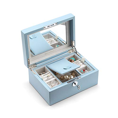 QXYAmj Caja de almacenaje De Cuero Portable de la joyería Caja de Almacenamiento del Aniversario de Boda Regalos for Las Chicas Girlfriends Amigos Cajas de Regalo de cumpleaños