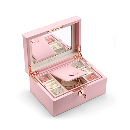 QXYAmj Caja de almacenaje De Cuero Portable de la joyería Caja de Almacenamiento del Aniversario de Boda Regalos for Las Chicas Girlfriends Amigos Cajas de Regalo de cumpleaños