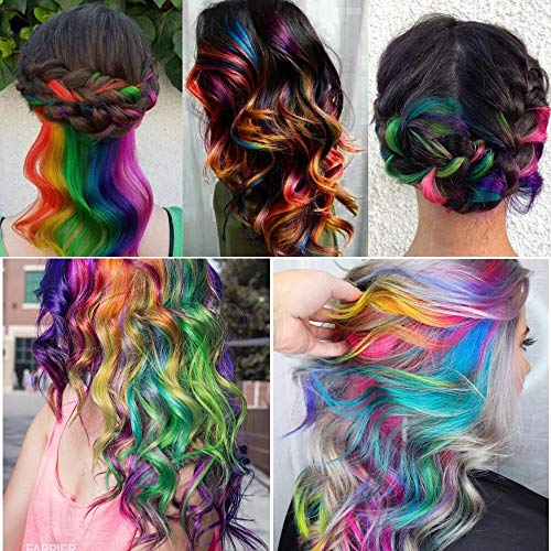 QYWSJ Tiza de Pelo, Tinte Temporal para El Cabello de 8 Colores, Barra de RíMel No TóXico,para Halloween, Fiestas Y Festivales, Todas Las NiñAs,DIY TeñIdo del Cabello