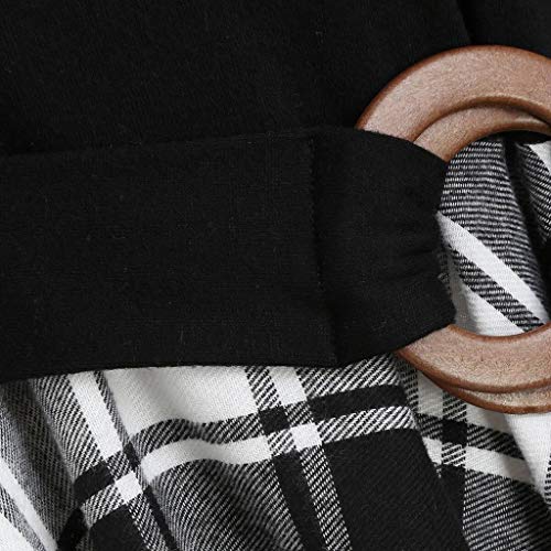 R-Cors Vestido de Mujer Falda Irregular a Cuadros Código de Gran tamaño Corbata Diagonal Falda Sexy Fuera del Hombro(Blanco,S)