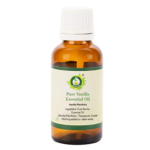 R V Essential Puro de vainilla esencial 30ml de aceite (1.01 oz)- Vanilla planifolia (100% puro y natural de Grado Terapéutico) Pure Vanilla Essential Oil