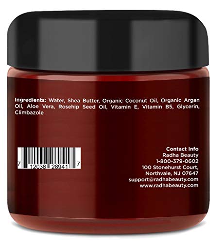 Radha Beauty Mascarilla capilar con aceite de argán y fórmula reparadora hidratante intensa con aceite de argán 100% orgánico, aceite de coco y aloe vera 236mL