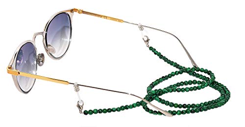 rainbow safety Cadena de Piedras Preciosas para Anteojos Collares Correas de Retención para Gafas Perlas Coral Amatista Ojo de Tigre Ágata Amazonita RC (Fénix Lapislázuli)