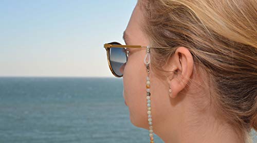 rainbow safety Cadena de Piedras Preciosas para Anteojos Collares Correas de Retención para Gafas Perlas Coral Amatista Ojo de Tigre Ágata Amazonita RC (Fénix Lapislázuli)