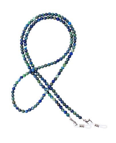 rainbow safety Cadena de Piedras Preciosas para Anteojos Collares Correas de Retención para Gafas Perlas Coral Amatista Ojo de Tigre Ágata Amazonita RC (Fénix Lapislázuli)