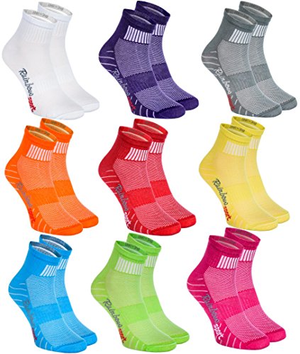 Rainbow Socks - Hombre Mujer Calcetines Deporte Colores de Algodón - 9 Pares - Multicolor - Talla 36-38